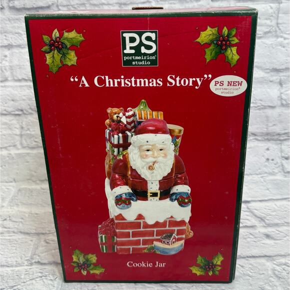 Portmeirion "A Christmas Story" Santa in Chimney COOKIE JAR New w/ Box - Picture 1 of 4